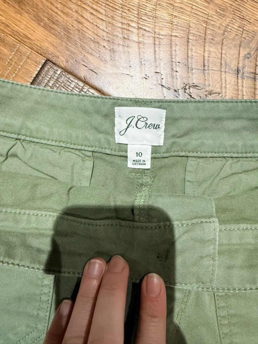J.Crew Sage Green Chino Patch Pocket Shorts Women's Size 10